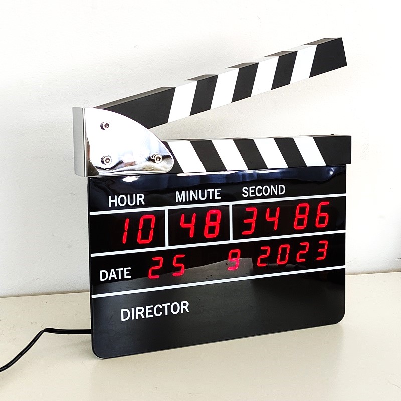 Digitálne stolné hodiny – Filmová klapka