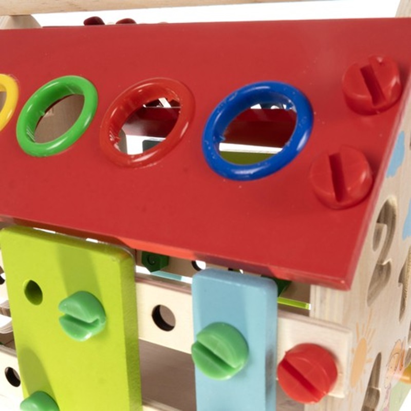 Drevený vzdelávací polyfunkčný domček pre deti - 22564