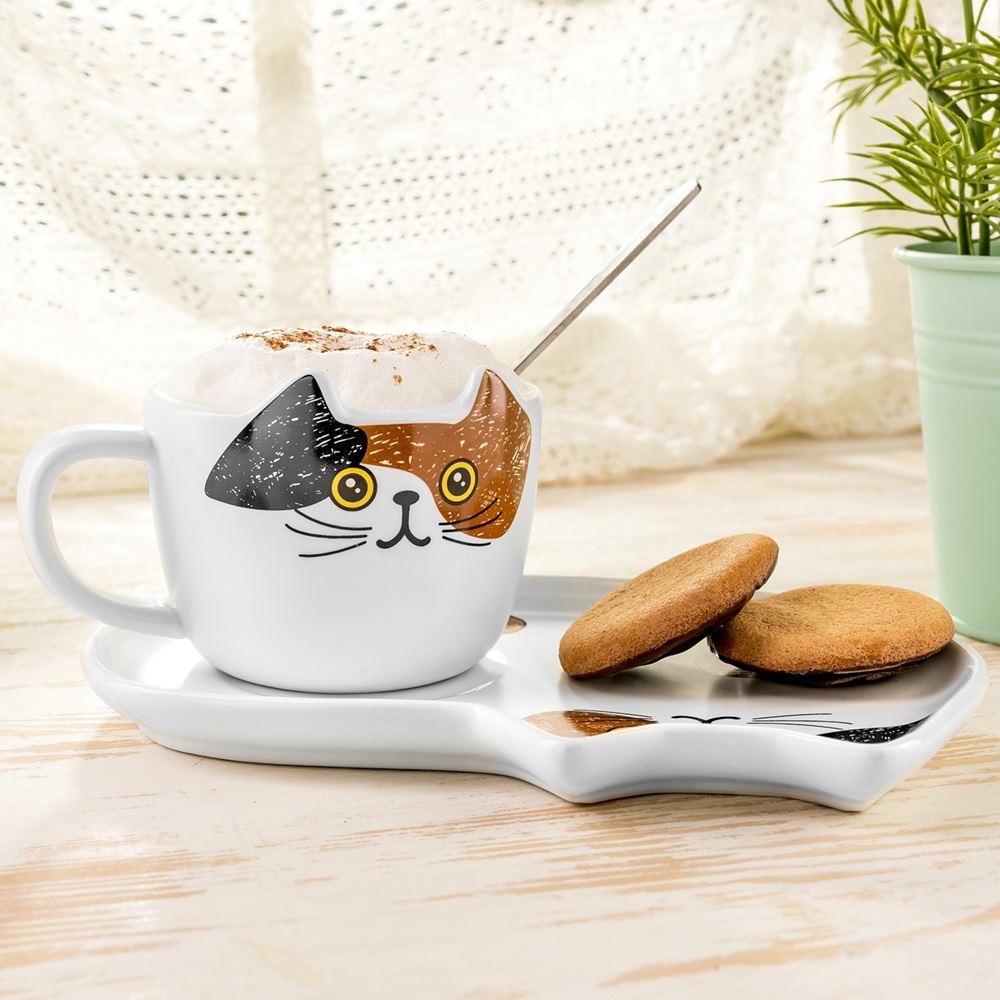 Mačacia súprava šálok a tácka - BREAK TIME