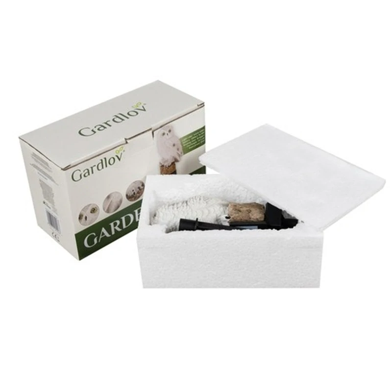 Záhradné solárne osvetlenie podsvietená BIELA SOVA - 23847