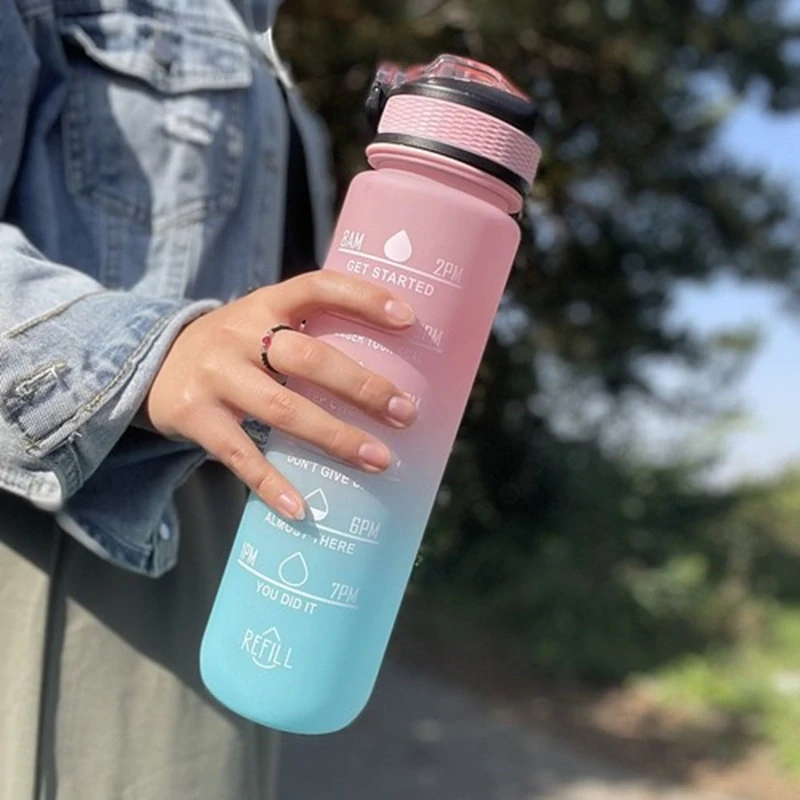 Motivačná fľaša na vodu 1l - PITNÝ REŽIM