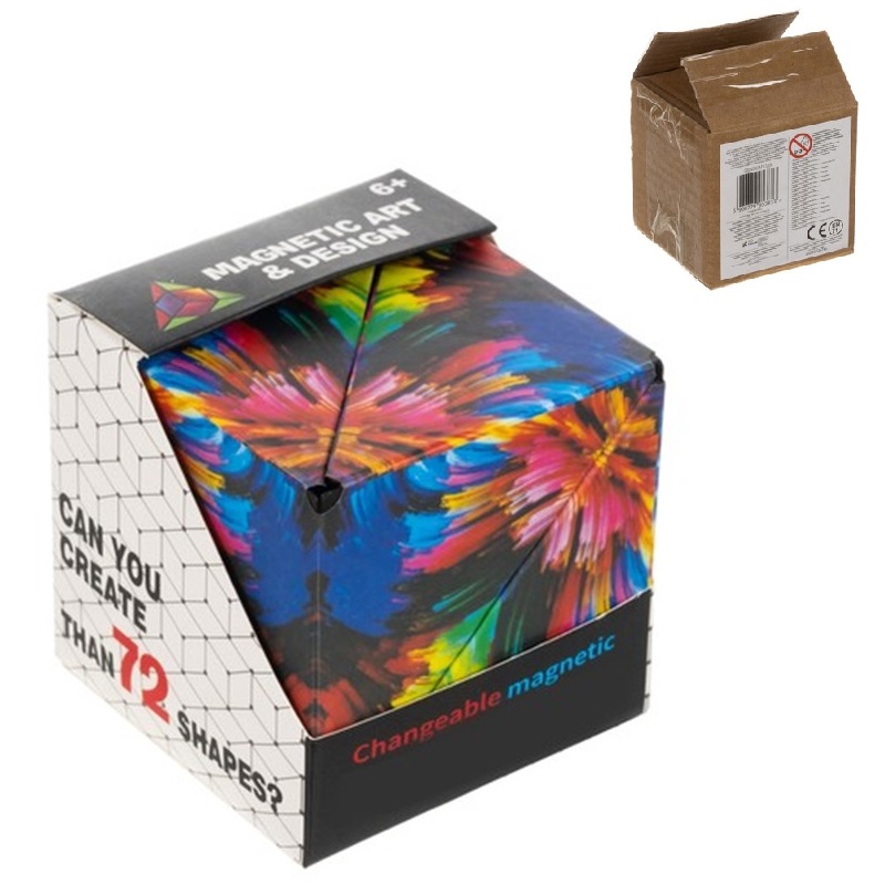 Magnetická farebná antistresová kocka - Puzzle