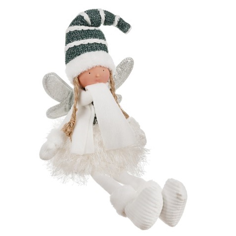 Roztomilá figúrka so zavesenými nohami 32 cm – Sediaca zimná víla