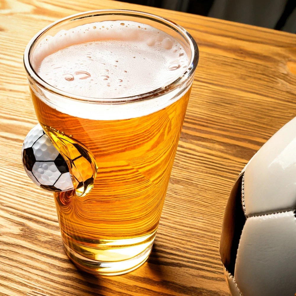 Pohár pre futbalistu 450ml - Futbalová lopta vsadená v skle