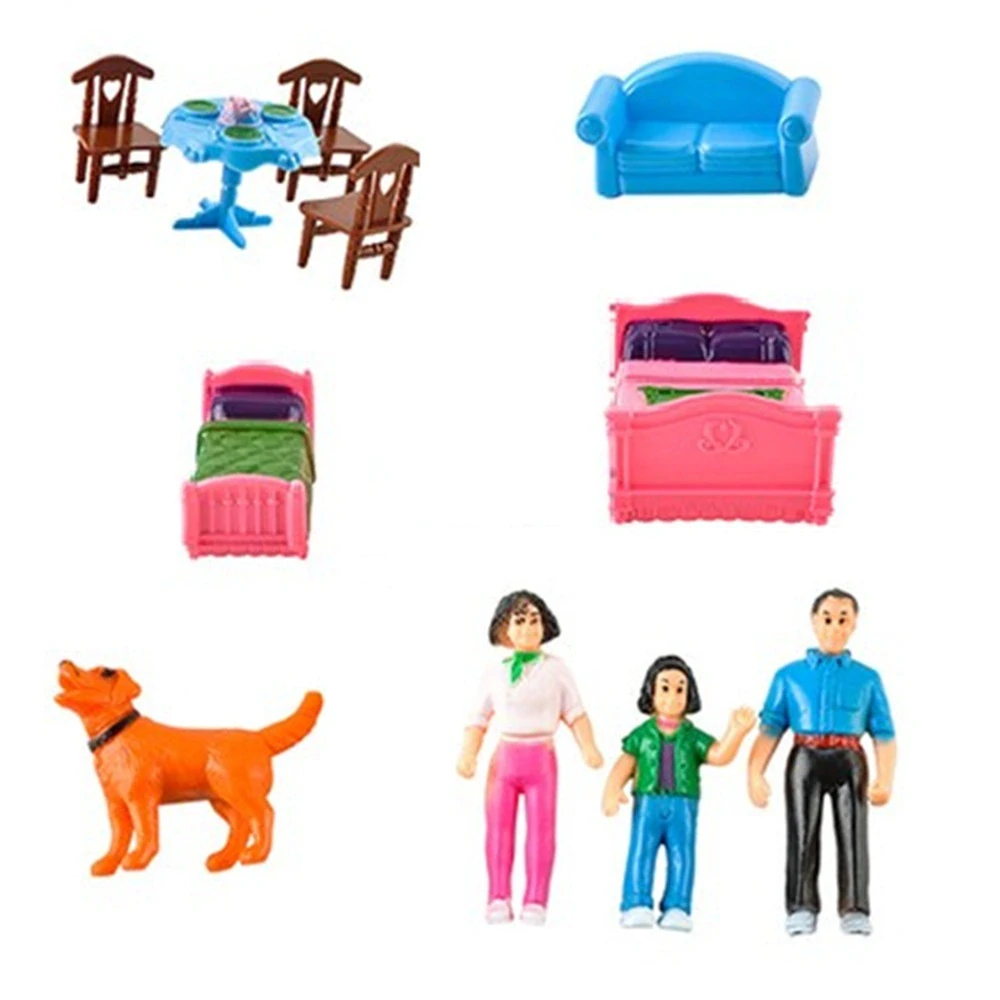 Skladací domček pre bábiky s figúrkami a nábytkom v prenosnom kufríku - 22612