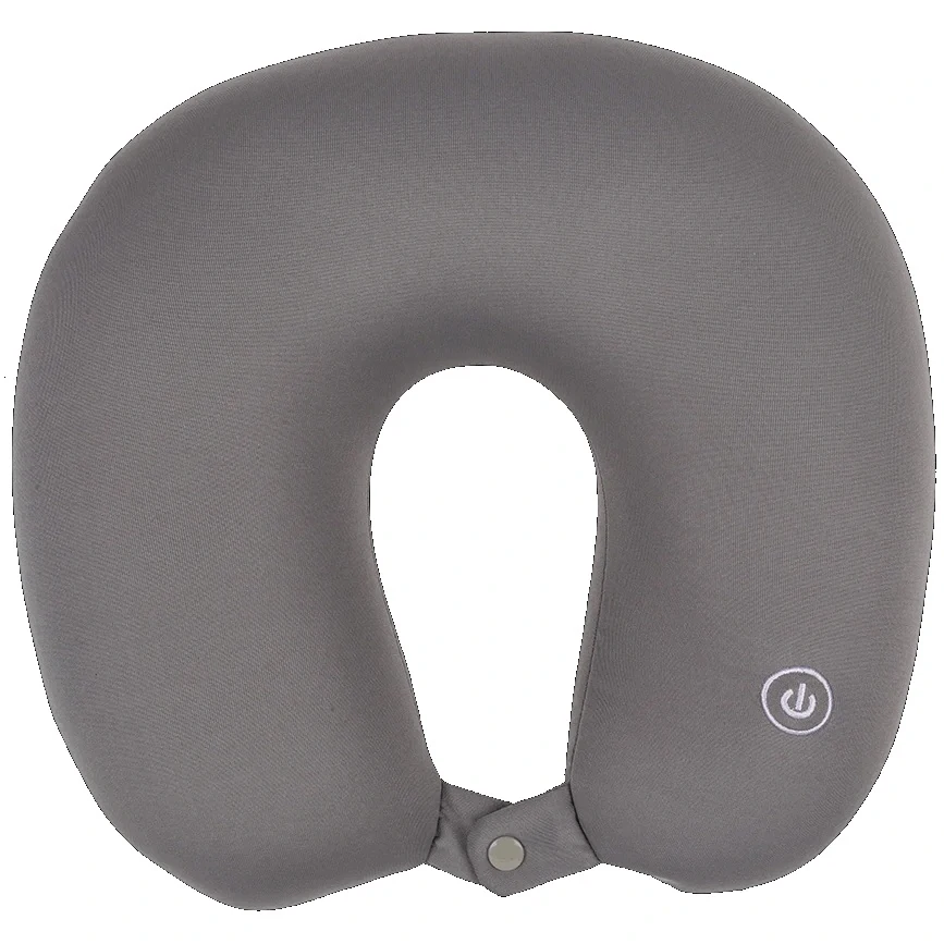 Masážny vankúšik na krk sivý - pre pohodlie na cestách