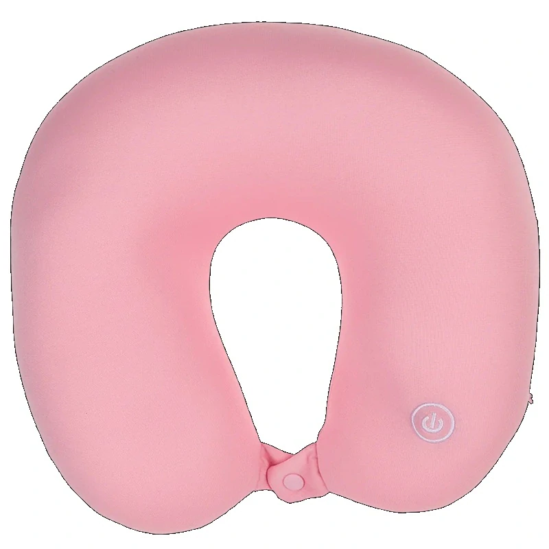 Masážny vankúšik na krk ružový - jemná masáž na cestách