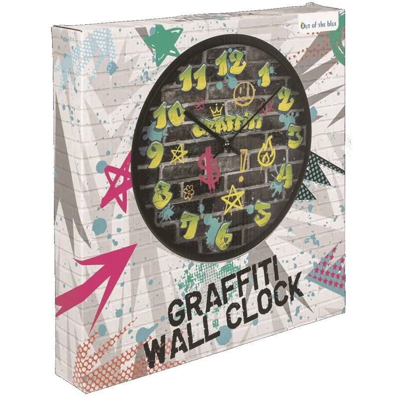 Nástenné hodiny Graffiti 30 cm – farebný street art dizajn