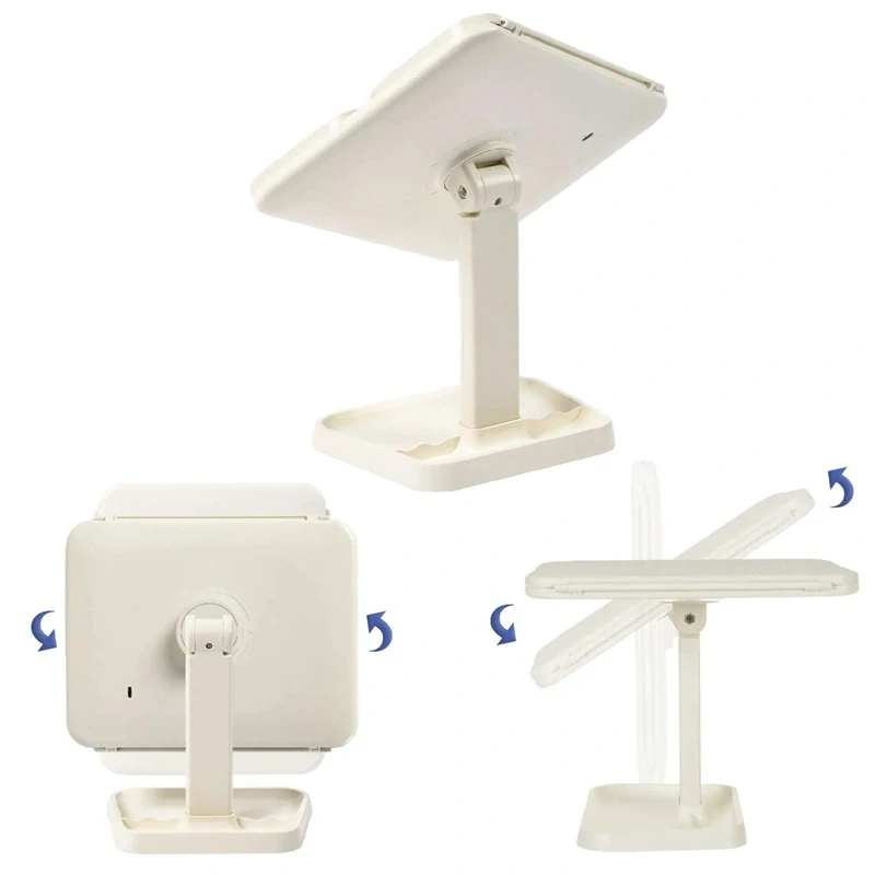 Skladacie kozmetické zrkadlo LED 26952 – 3-dielne, zväčšovacie, USB-C