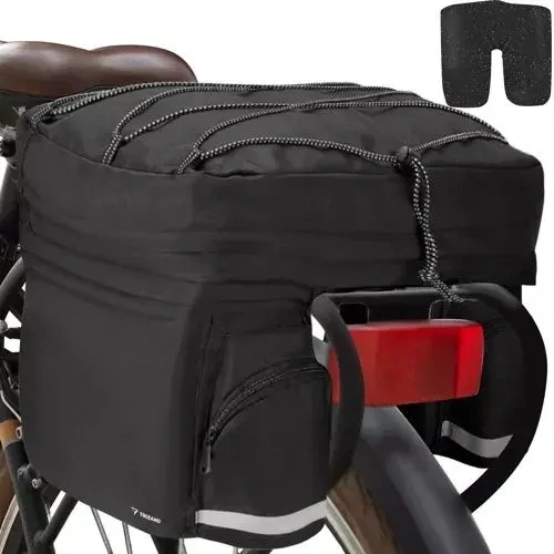 Obojstranná taška na bicykel Trizand 60 l vodeodolná s pláštenkou – pre cykloturistiku aj každodennú jazdu
