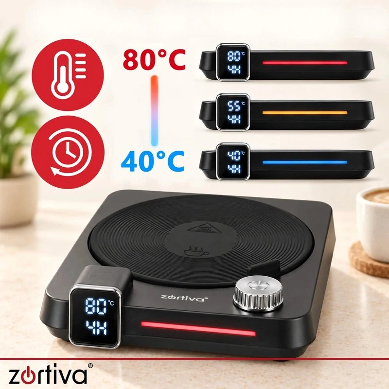 Elektrický ohrievač hrnčekov 40 W Zortiva – časovač a 9 stupňov teploty
