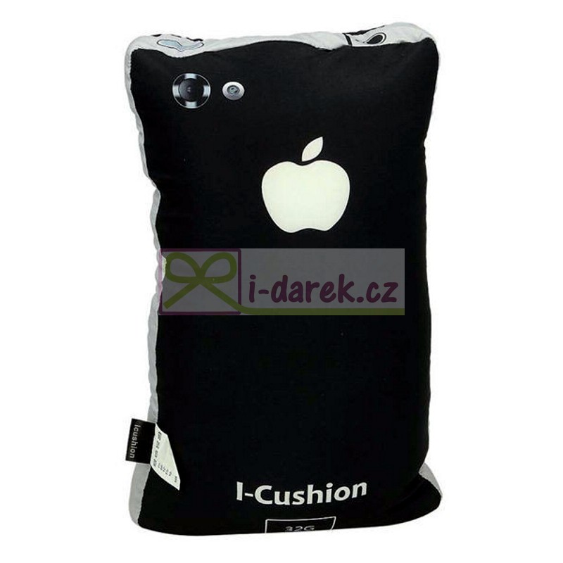 Vankúš iPhone jabĺčko s vreckom 33x21x13cm
