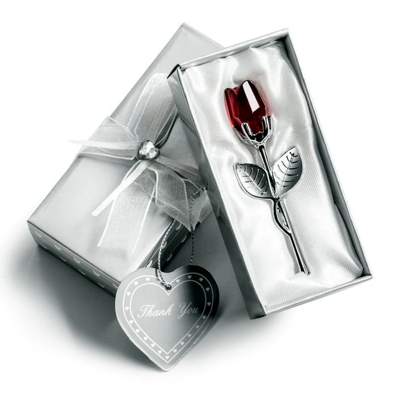 Mini krištáľová ruža FOR YOU - strieborná