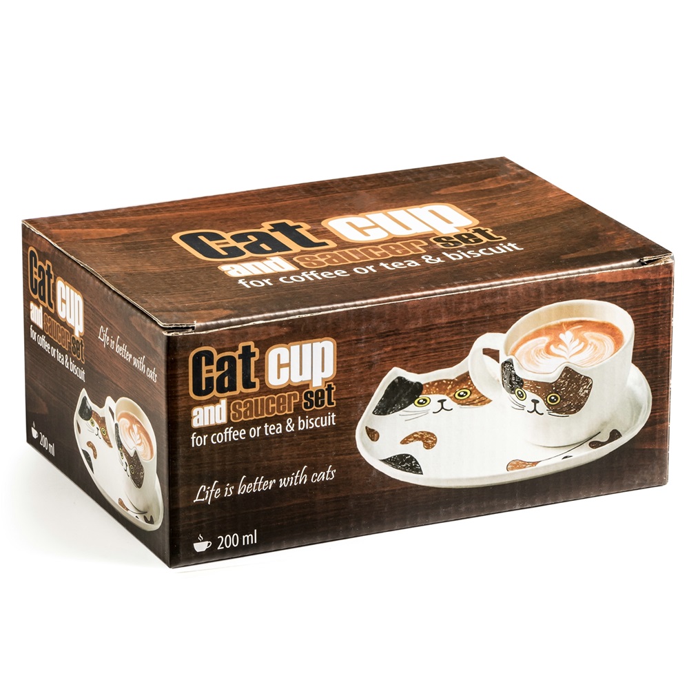 Mačacia súprava šálok a tácka - BREAK TIME