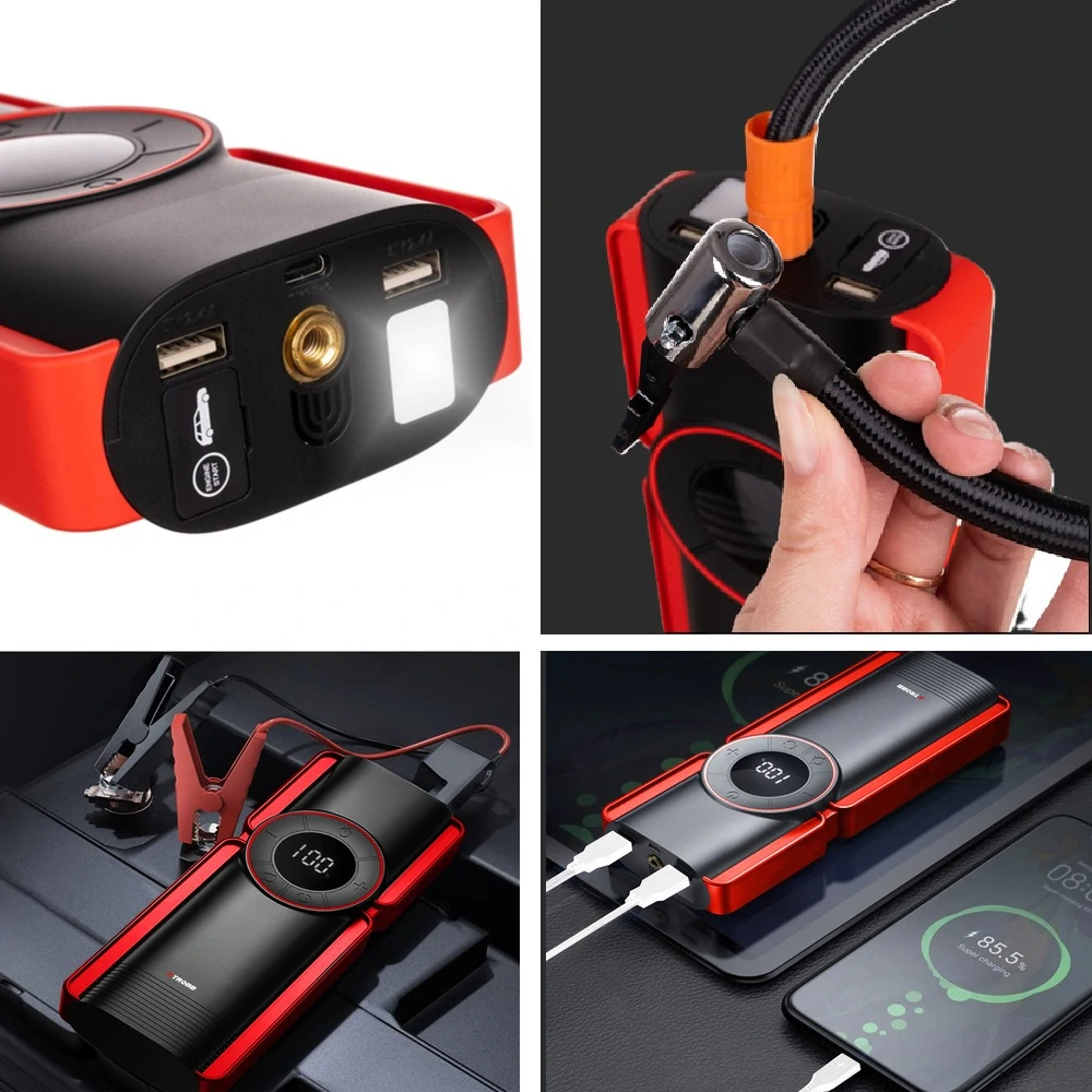 Štartér pre auto XTROBB 6v1 – 10 000 mAh, kompresor, powerbank, baterka