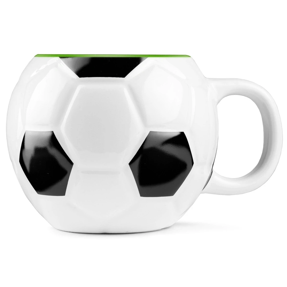 Hrnček pre futbalistu v krabičke - Futbalová lopta, zelené vnútro