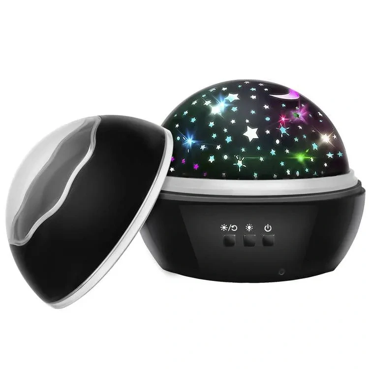 Rotujúci projektor nočná obloha, morský svet - černý LP16857