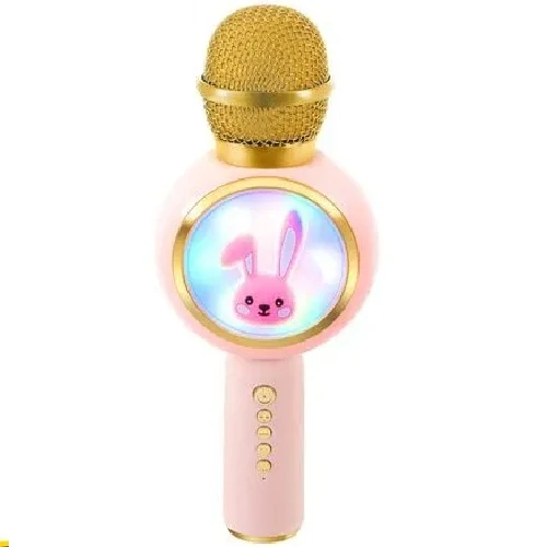 Bezdrôtový karaoke mikrofón pre deti s reproduktorom – ružový, Bluetooth