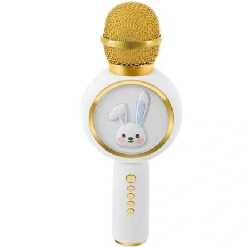 Bezdrôtový karaoke mikrofón pre deti s reproduktorom – biely, Bluetooth