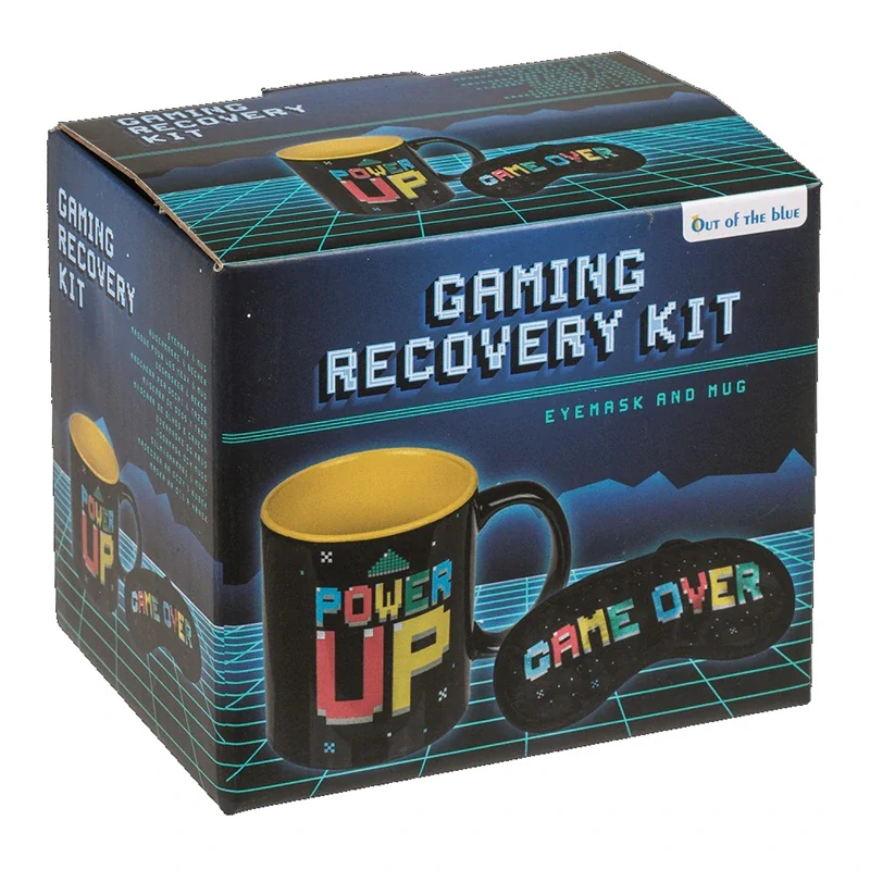 Darčeková sada pre hráča – hrnček 330 ml a maska na spanie Game Over