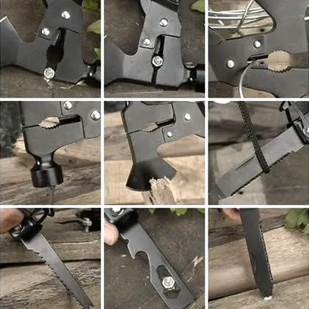 Multifunkčné náradie Trizand 17 v 1 do prírody a outdooru so sekerou a puzdrom