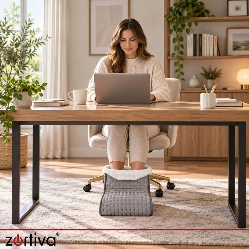 Elektrický ohrievač na obe nohy Zortiva 30 × 30 cm – časovač a 10 stupňov