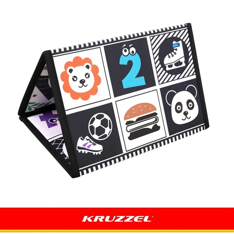 Senzorická knižka pre bábätko Kruzzel so zrkadielkom a hryzátkom, 0+