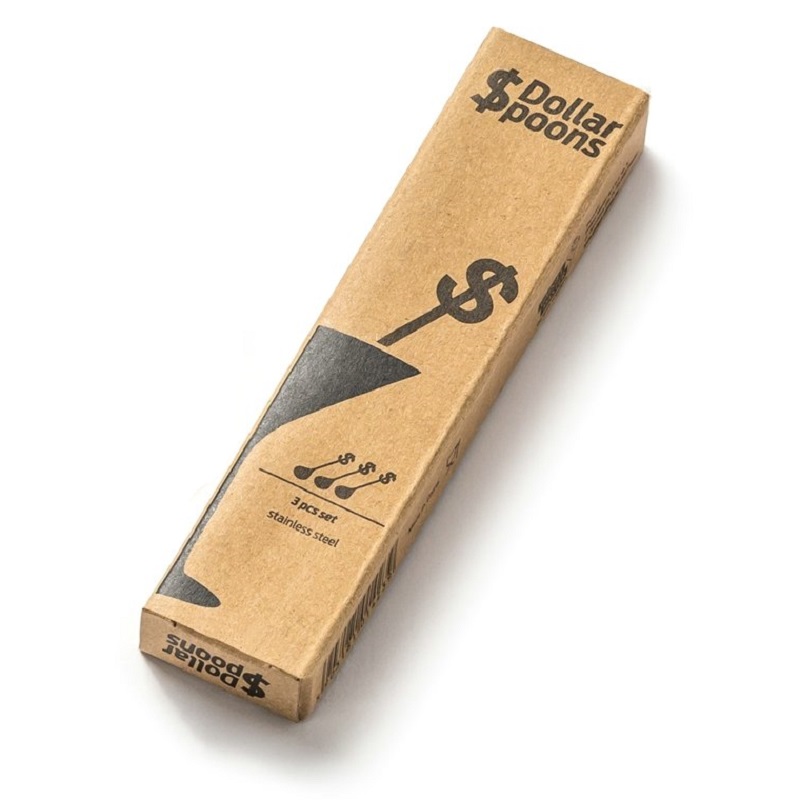 Originálne čajové lyžičky pre boháčov 3ks zlaté - DOLAR