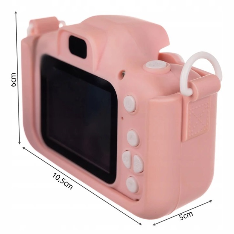 Malý mačací digitálny fotoaparát 1080P - ružovobiely