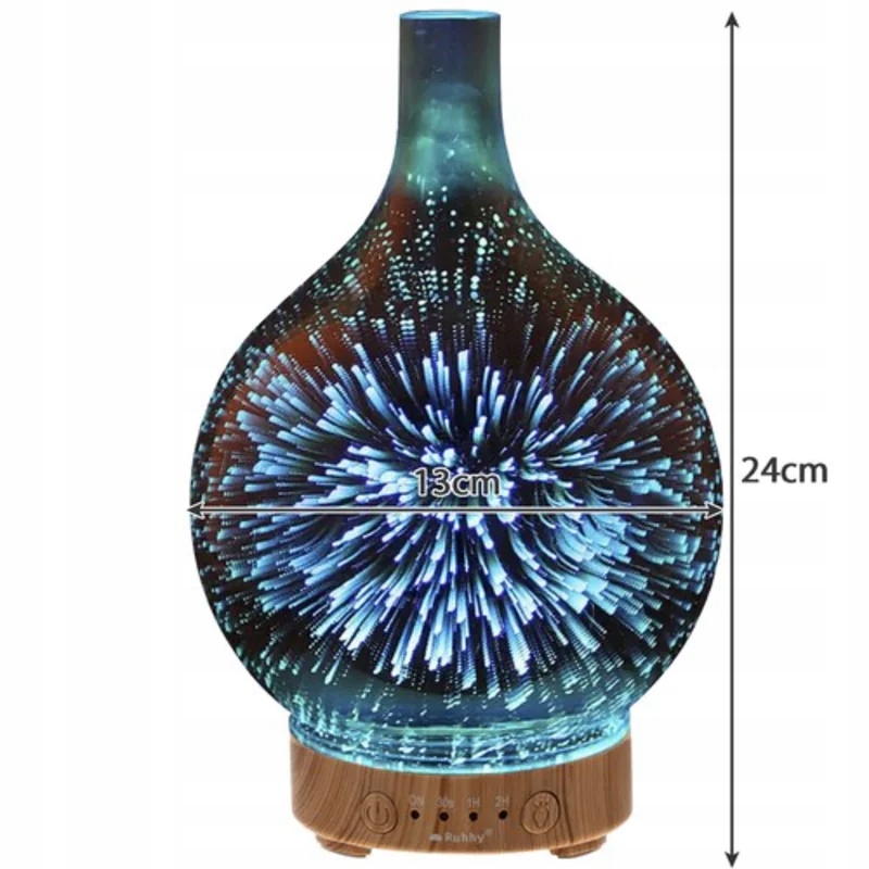Zvlhčovač vzduchu 100ml s LED podsvietením s 3D efektom - aróma difuzér