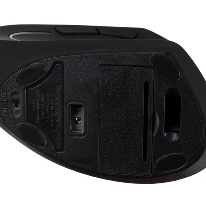 Ergonomická vertikálna bezdrôtová 2,4GHz myš - čierna