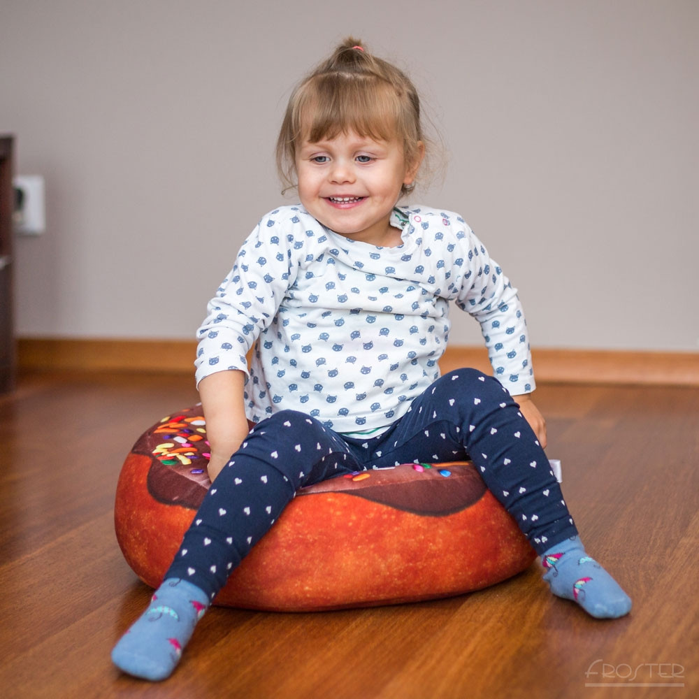 Veľký vankúš DONUT 45x17cm - Čokoládová poleva