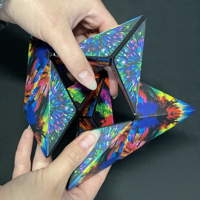 Magnetická farebná antistresová kocka - Puzzle