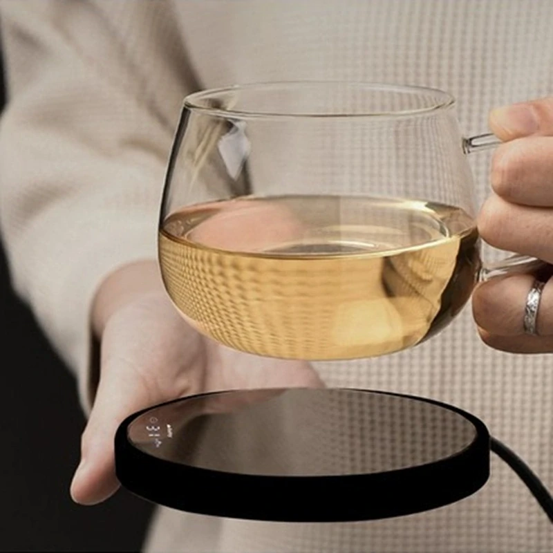 Súprava elektrický ohrievač 18 W, hrnček 400 ml s viečkom a lžička - čierna