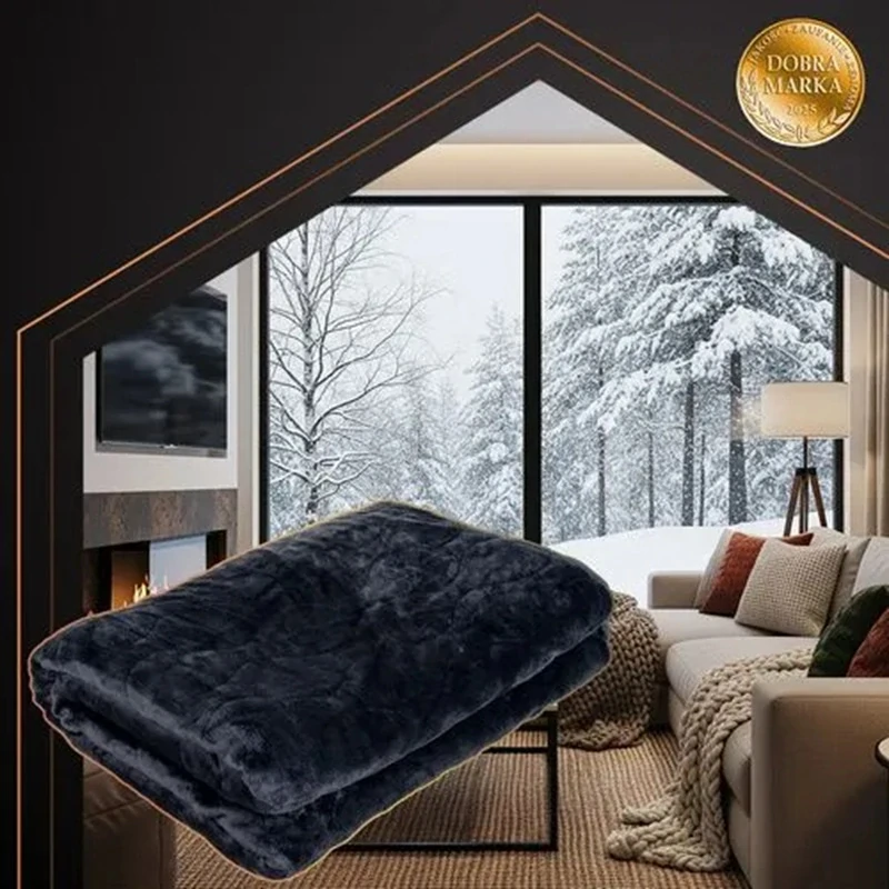 Veľká vyhrievaná deka 180x130cm, 9 výkonov, automatické vypnutie a ochrana pred prehriatím- čierna