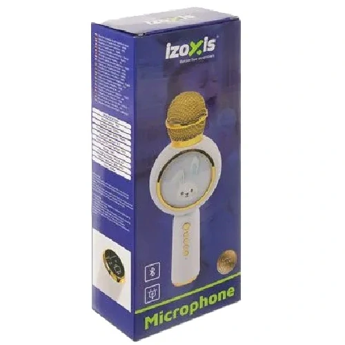 Bezdrôtový karaoke mikrofón pre deti s reproduktorom – biely, Bluetooth