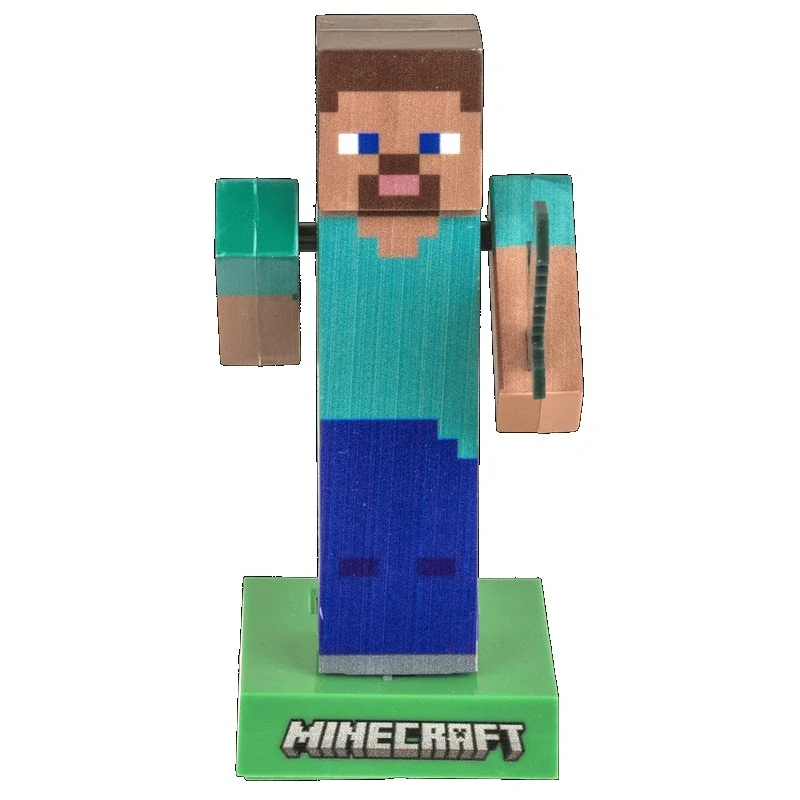 Solárna figúrka Minecraft Steve – pohyblivá dekorácia pre fanúšikov Minecraftu