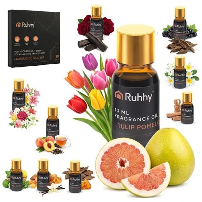 Vonné oleje do difuzéra sada 10 × 10 ml 27222 – elegantná magnetická krabička