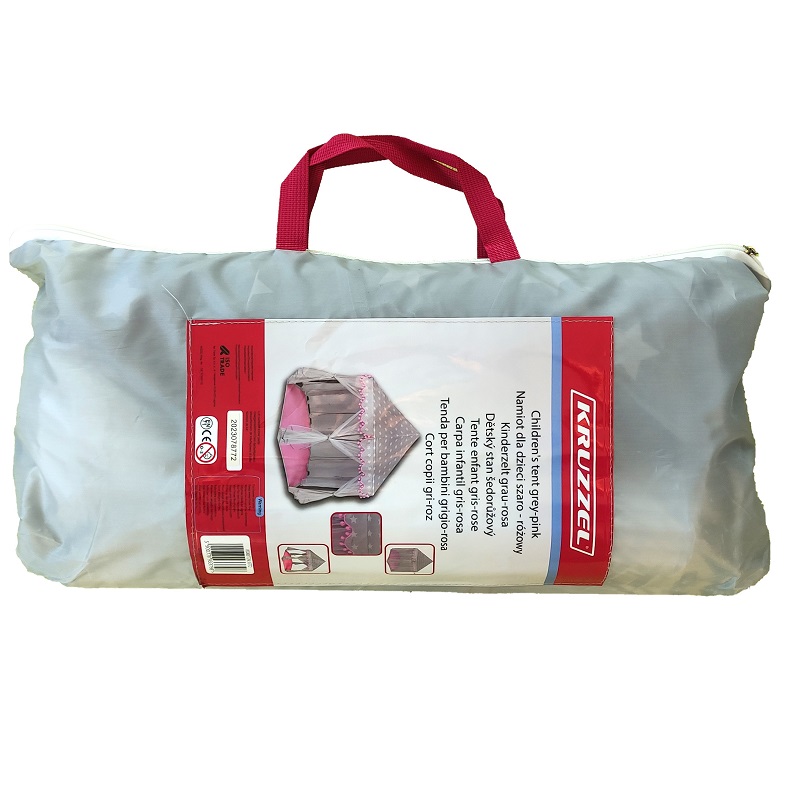 Zámok pre princezné - šedo-ružový šesťhranný stan