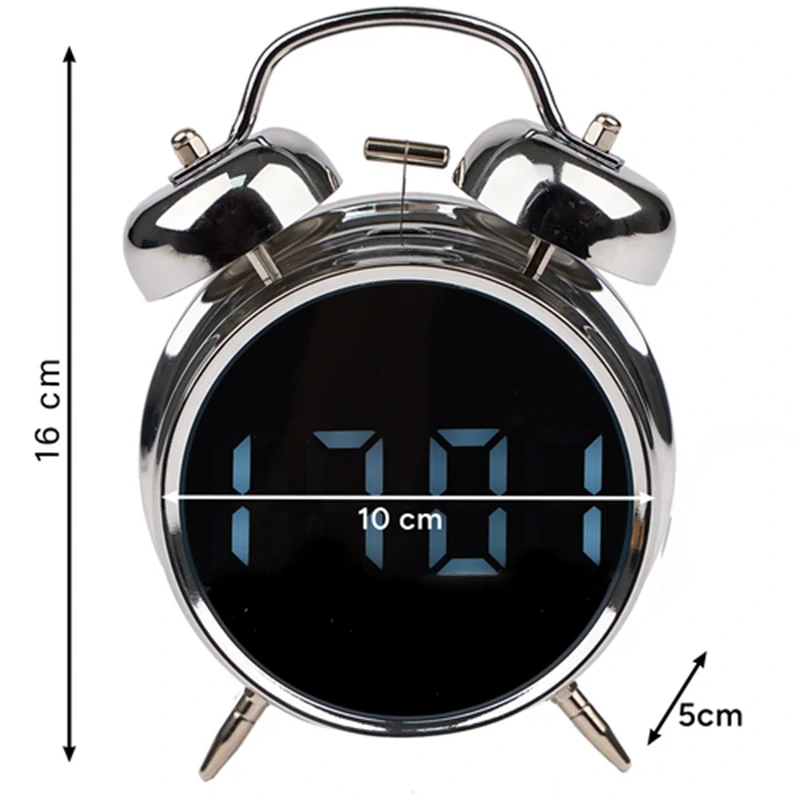 Veľký digitálny retro budík 16 cm – Izoxis 26337