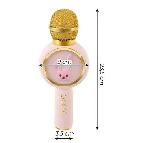Bezdrôtový karaoke mikrofón pre deti s reproduktorom – ružový, Bluetooth