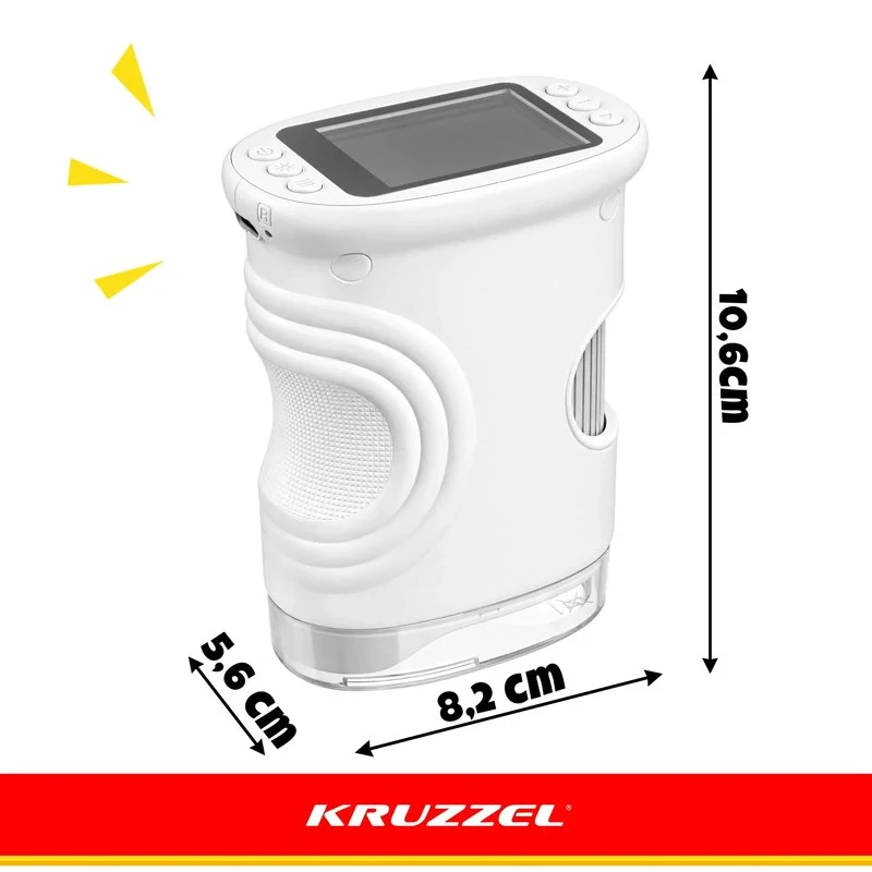 Detský vreckový mikroskop s displejom Kruzzel – zväčšenie 1000x, biely