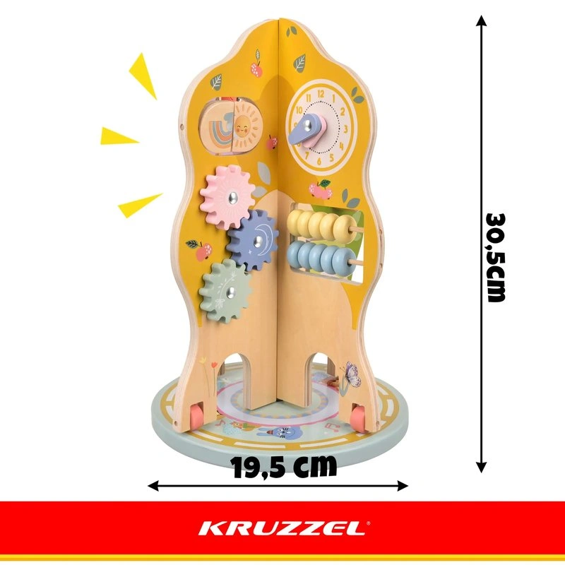 Drevený vzdelávací stromček Kruzzel – motorická hračka od 12 mesiacov