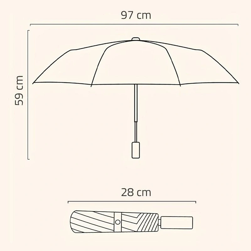 Skladací dáždnik s mačkami – čiernobiely motív, priemer 97 cm