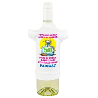 Tričko na láhev k 50. narozeninám – Vytáhni korek (CZ)