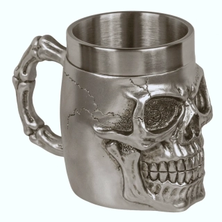 Korbel skull - hladký strieborný