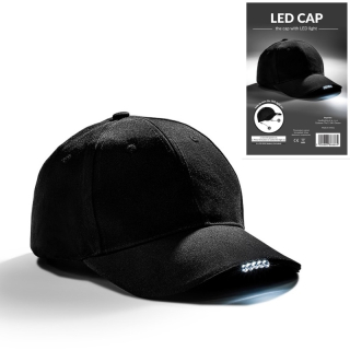 Svietiaca šiltovka 5 LED - čierna