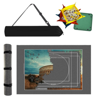 Podložka na puzzle s príslušenstvom 115x67cm - šedá