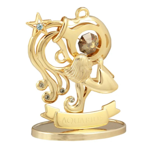 Znamenie zverokruhu Crystocraft VODNÁR - zlatistá