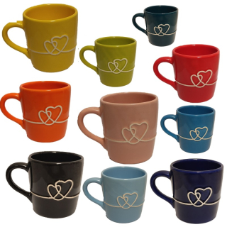 Farebný hrnček z lásky - dve zamilované srdcia